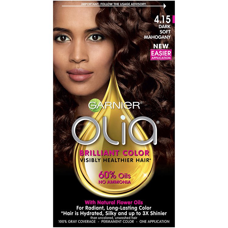 Olia Brilliant Color Hair Color 4.15 Dark Soft Mahogany